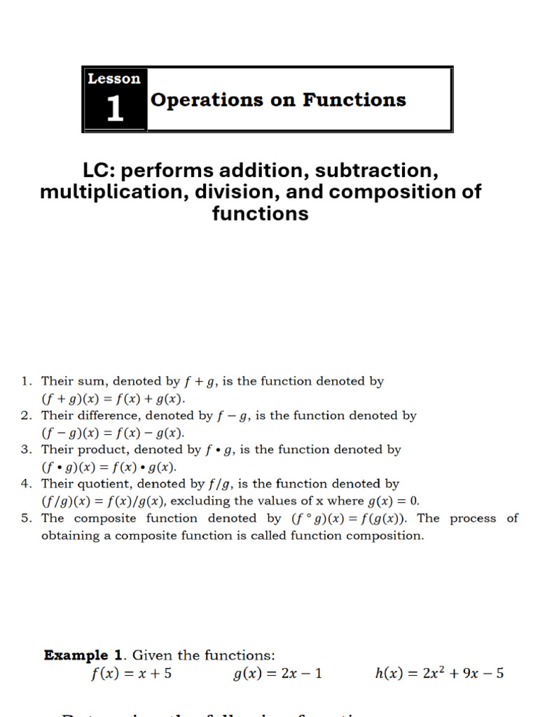 Operations On Functions | PDF
