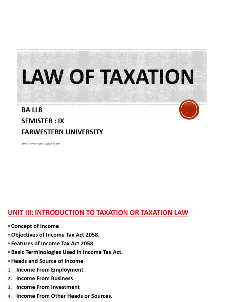 UNIT III Taxation Law | PDF | Expense | Tax Deduction