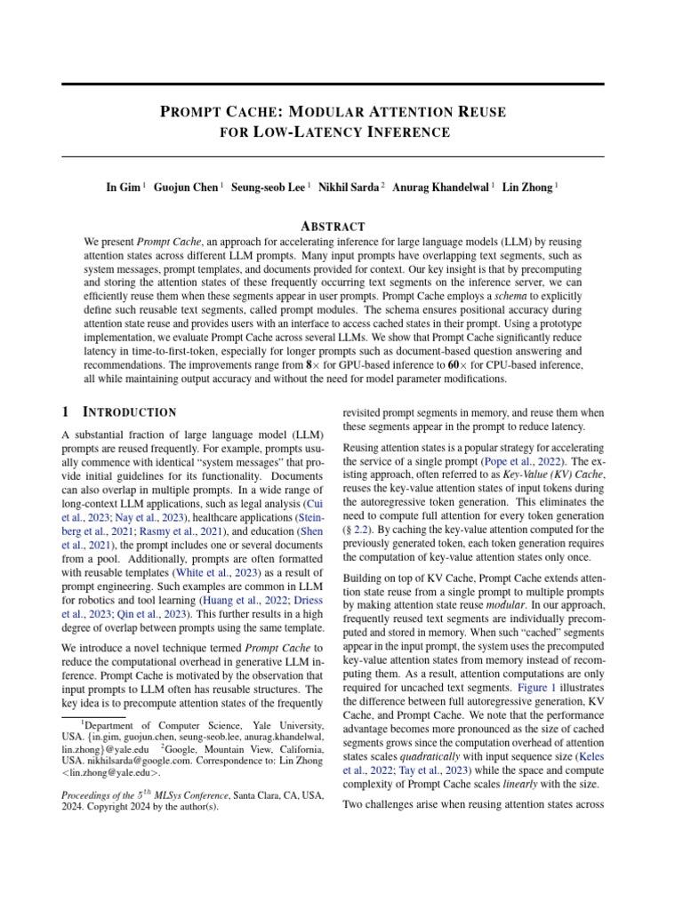 Prompt Cache | PDF | Graphics Processing Unit | Central Processing Unit