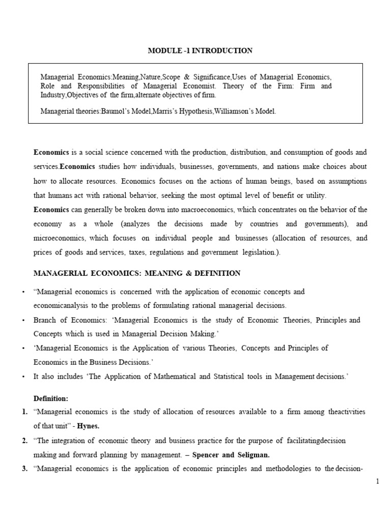 Edm Module 1 | PDF | Economics | Microeconomics