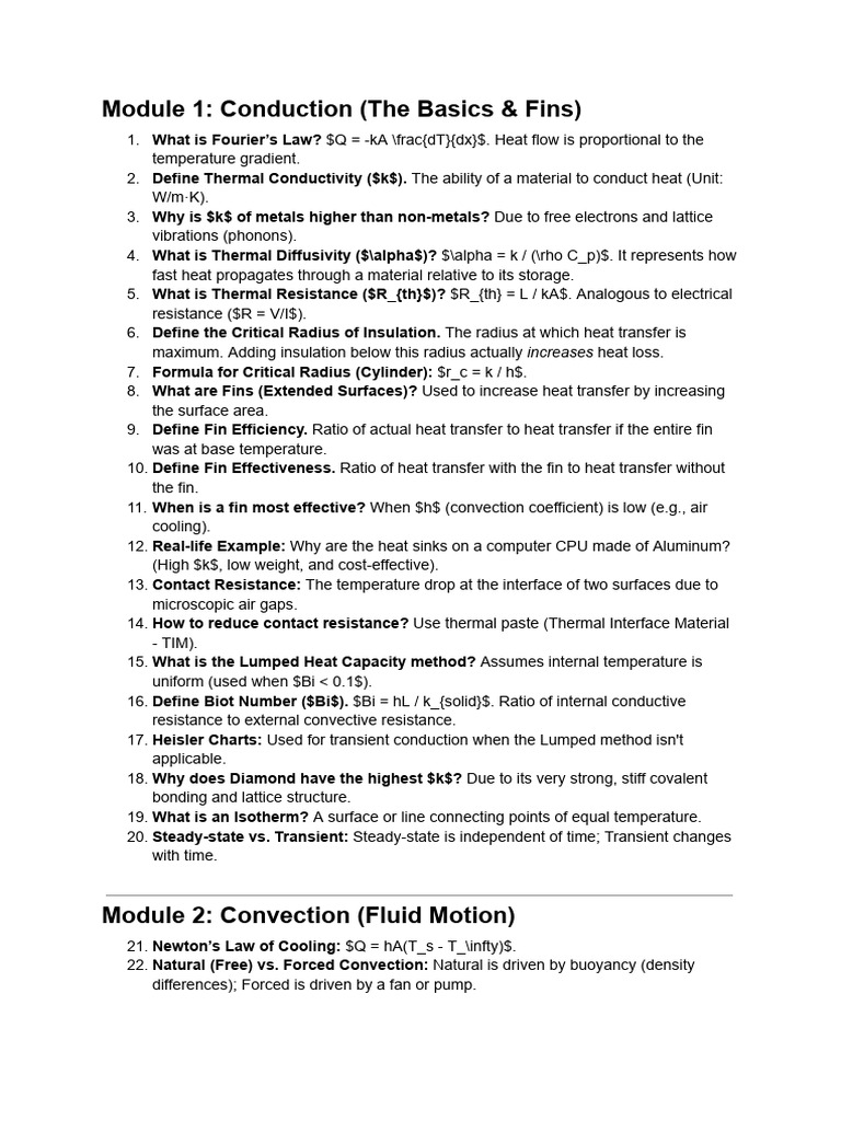 Heat Transfer Interview | PDF | Heat Transfer | Thermal Conduction