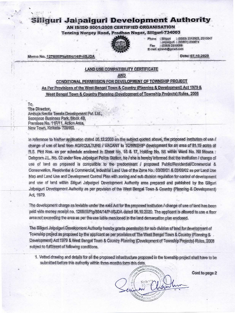 Land Use Compatibility Certificate | PDF
