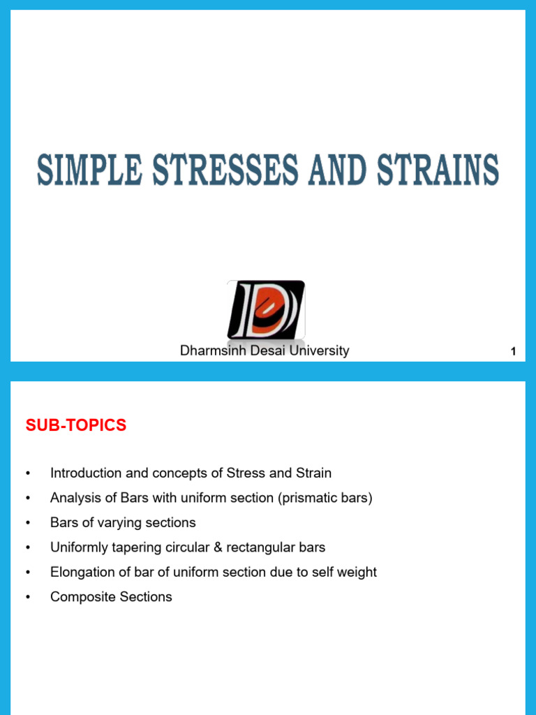 Simple Stress and Strain | PDF | Deformation (Engineering) | Stress ...
