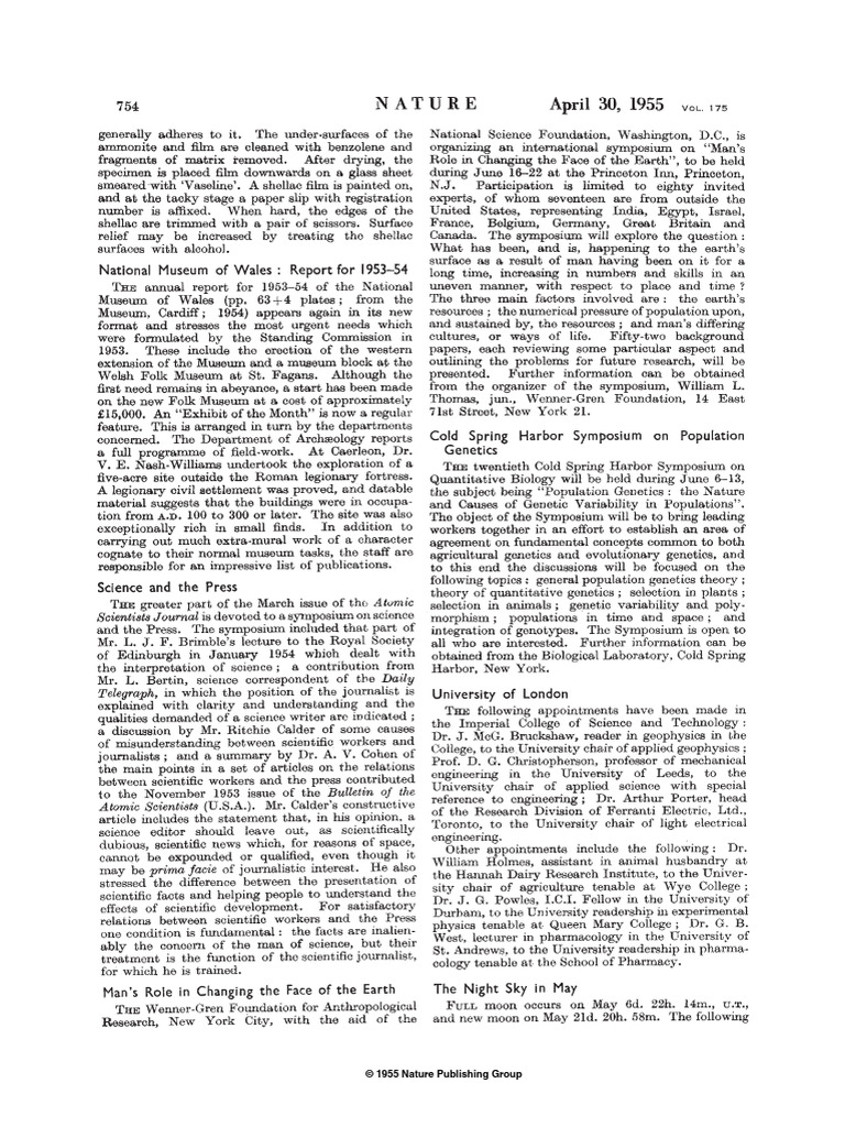 1955 - Man's Role in Changing The Face of The Earth | PDF | Science