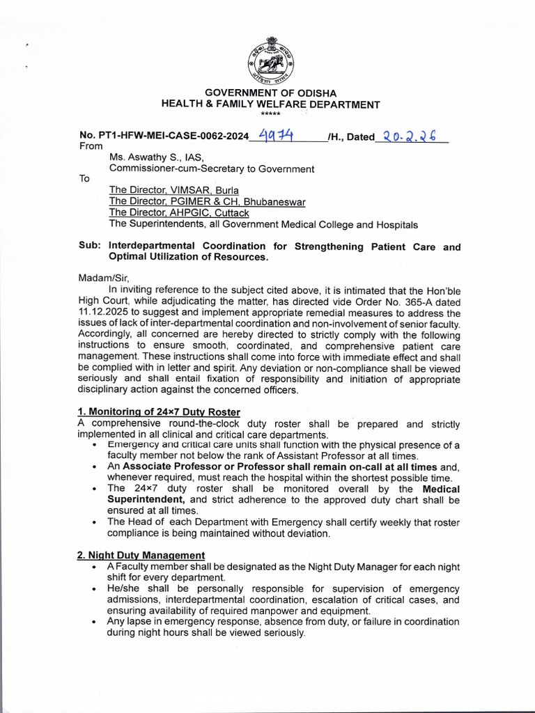 Letter To All MCHs - Interdepartmental Coordination - Strengthening ...