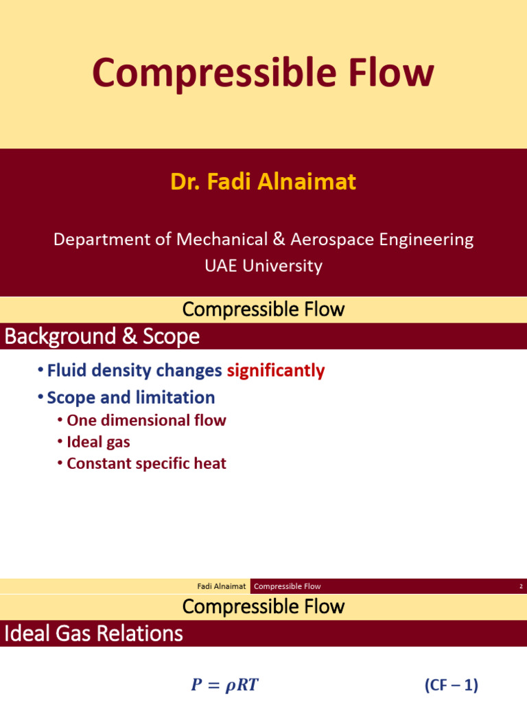 04 Compressible Flows | PDF | Compressible Flow | Gases