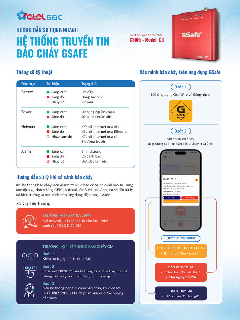 Hướng Dẫn Sử Dụng Hệ Thống Truyền Tin Báo Cháy Gsafe | PDF