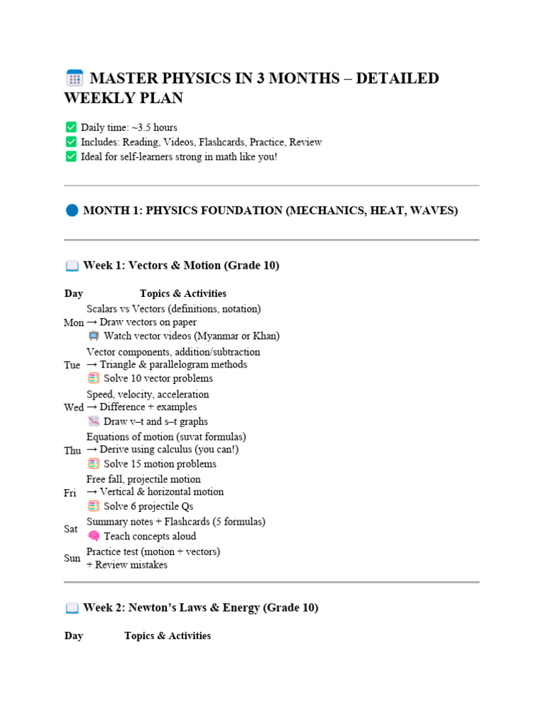 ? Master Physics in 3 Months | PDF | Force | Euclidean Vector