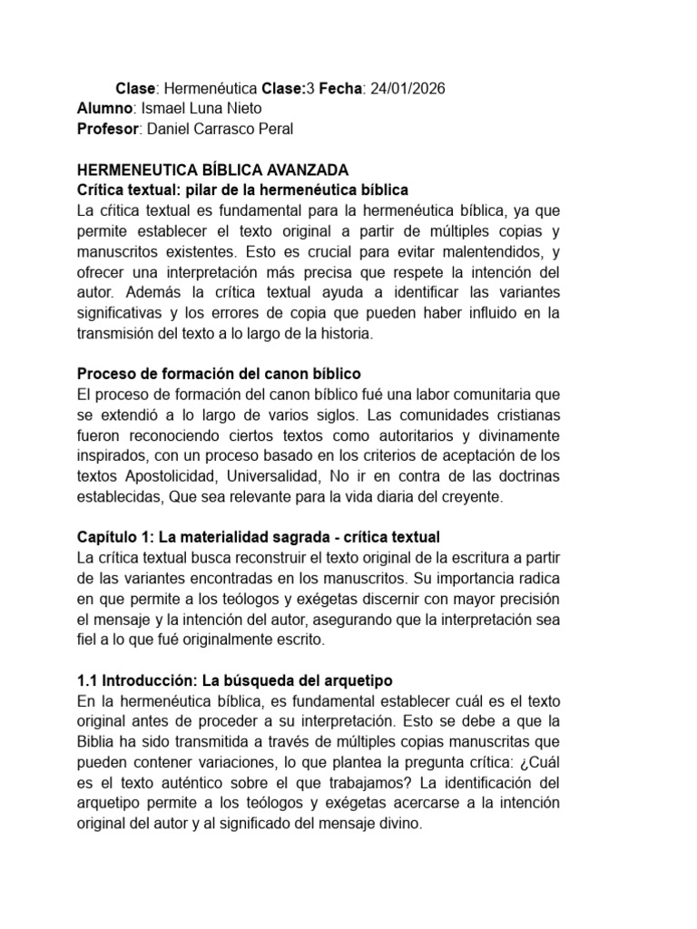 Ismael Luna Nieto HER 24ENE2026 | PDF | Crítica textual | Biblia