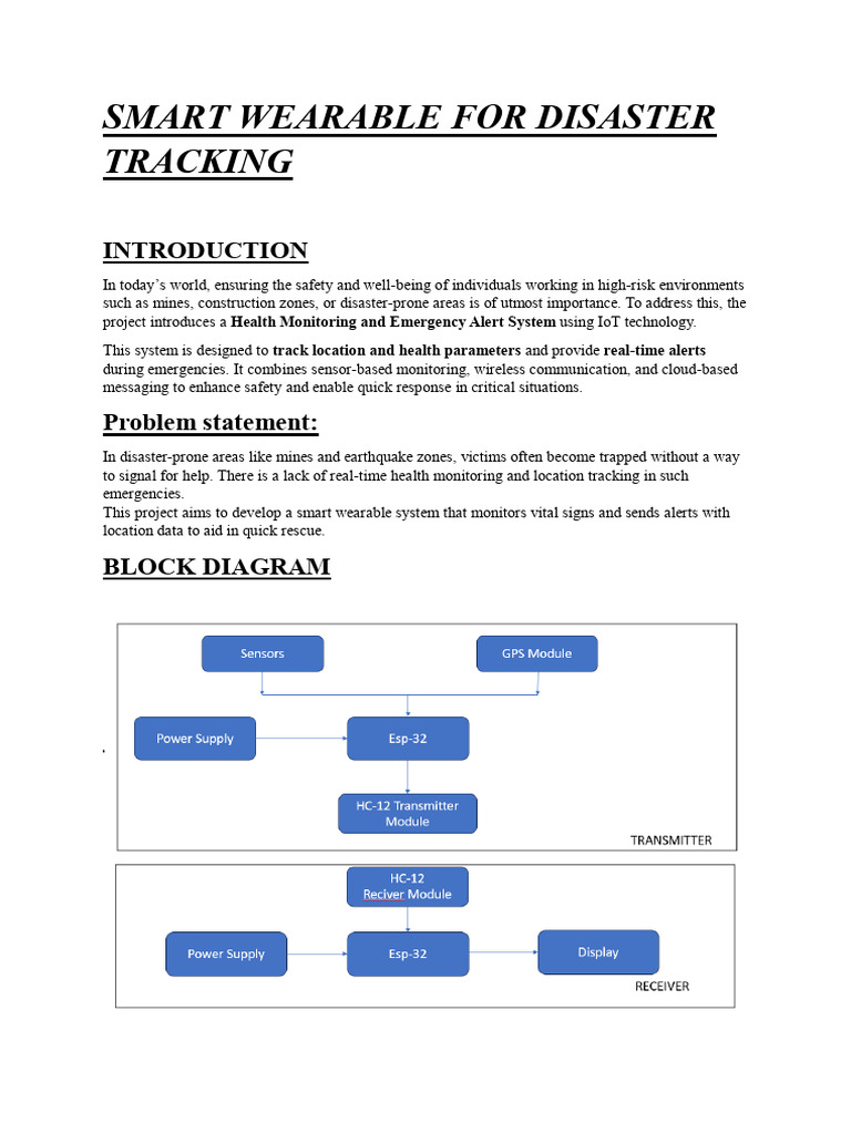 Smart Wearable For Disaster Tracking | PDF