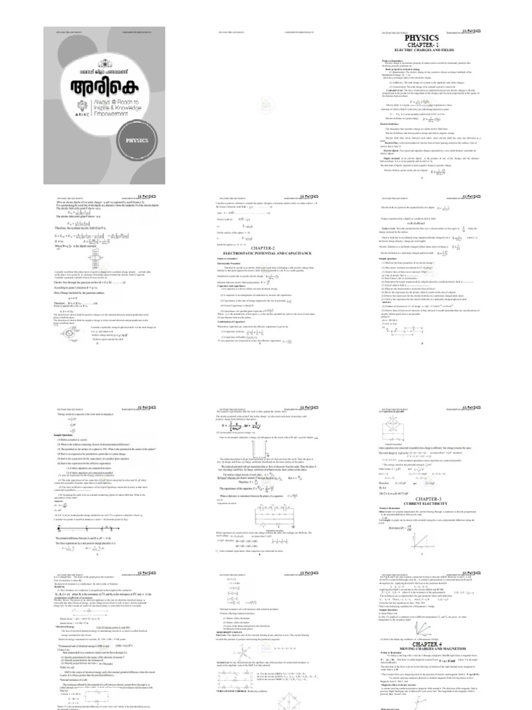 Plus Two Physics Micro | PDF | Electric Field | Capacitance