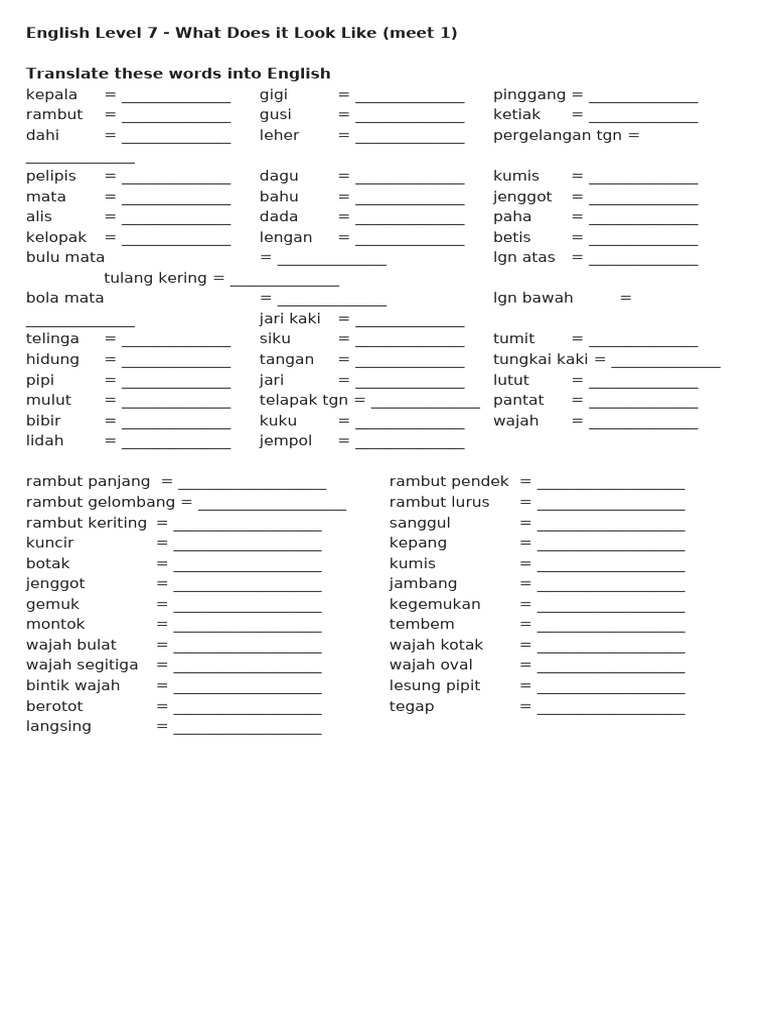 English Level 7 - What Does It Look Like (Meet 1) | PDF | Human Hair | Hair