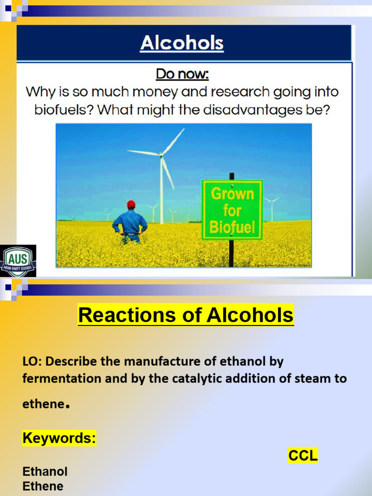 Reactions of Alcohol | PDF | Ethanol | Combustion