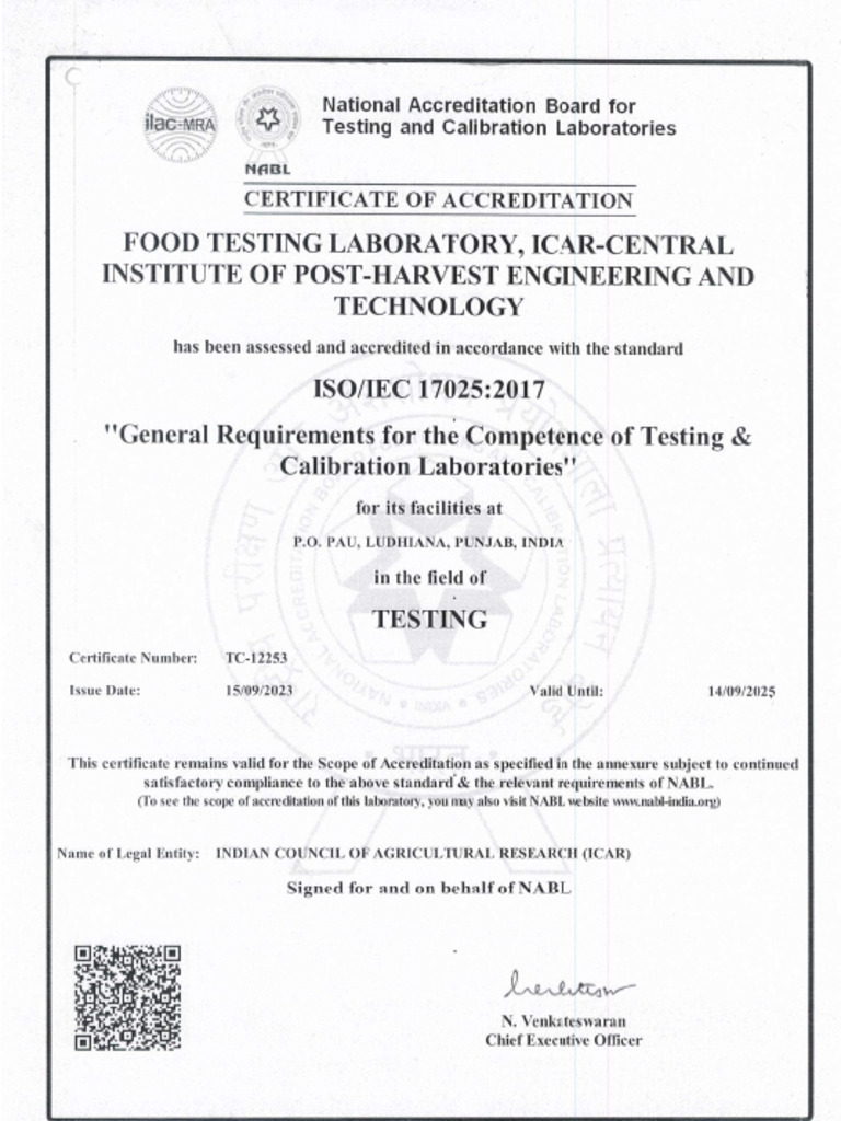 Certificate NABL | PDF