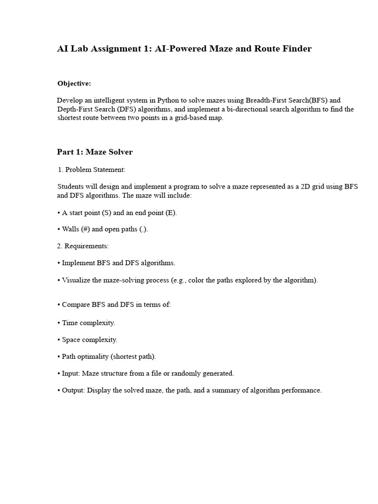AI Lab Spring 25-26 Assignment 1 | PDF | Algorithms And Data Structures ...