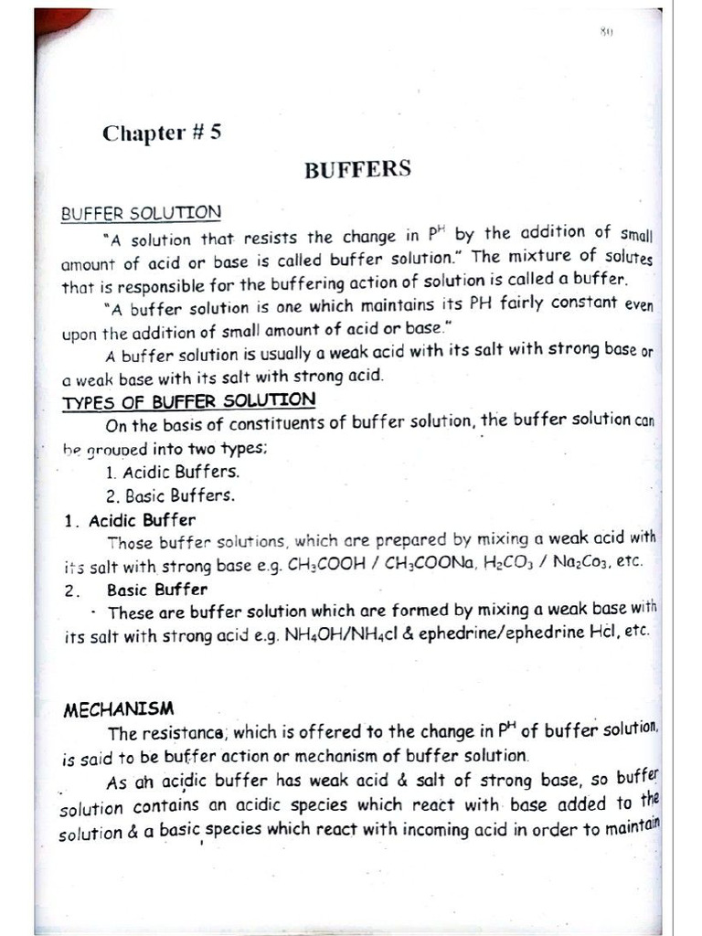 Buffer and PH | PDF