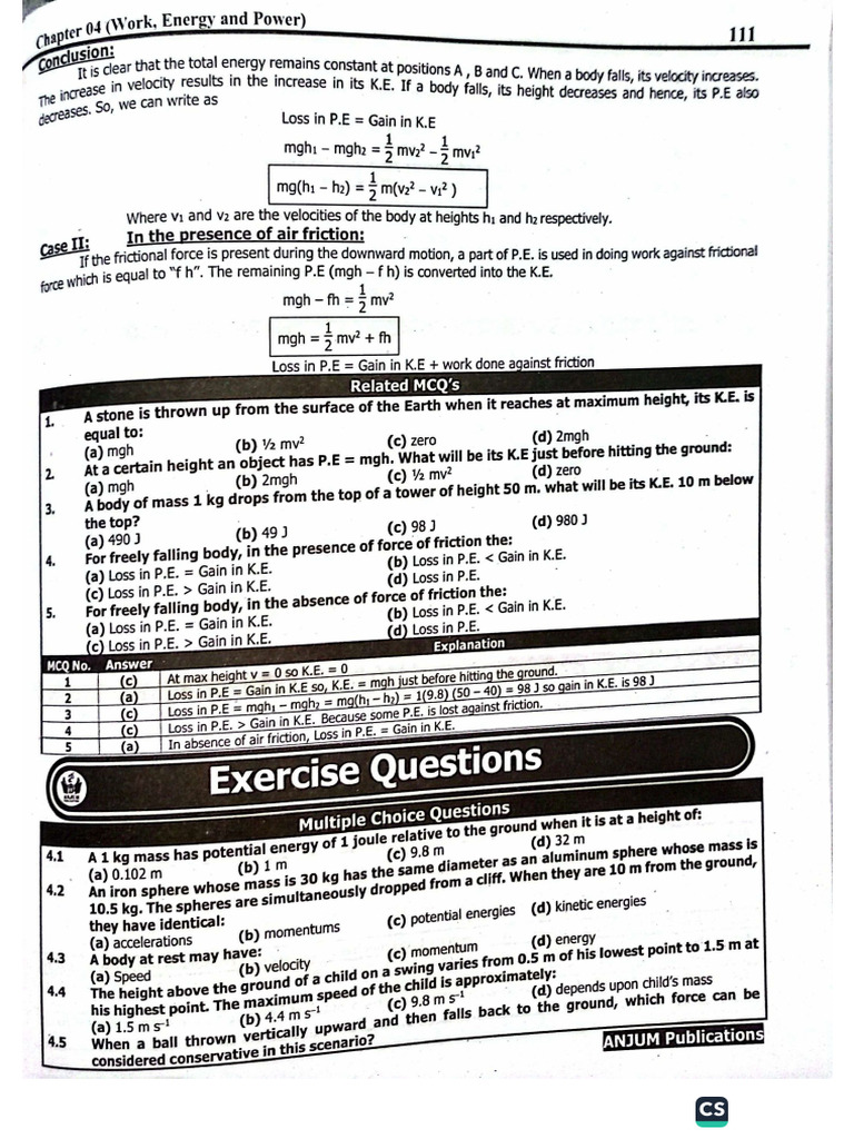 Class 11th Physics (Unit#4) | PDF