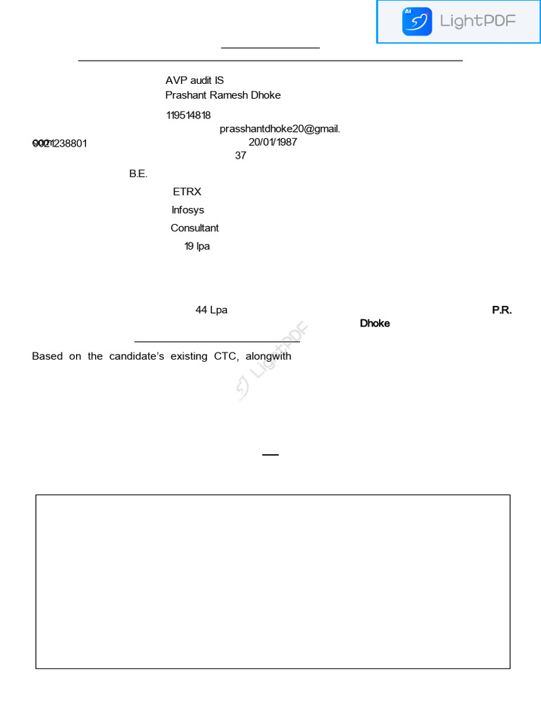 CTC Negotiation Form-1 | PDF