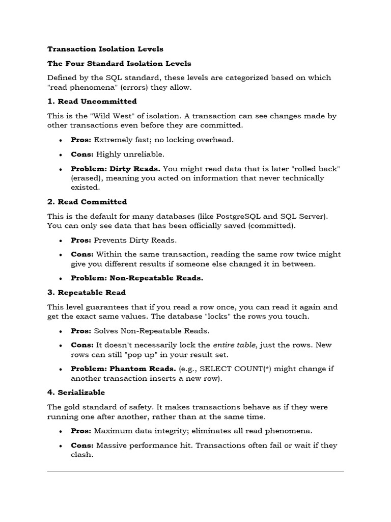 L24-Transaction Isolation Levels | PDF