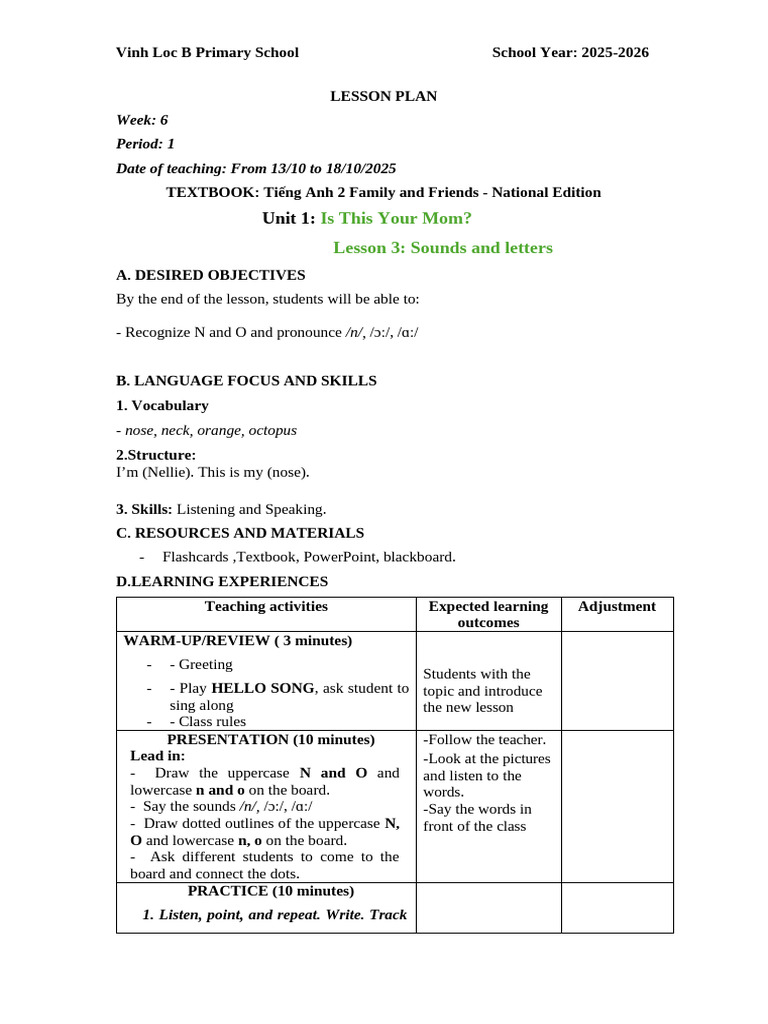 Lesson Plan Week 6 - Grade 2 | PDF | Linguistics | Human Communication