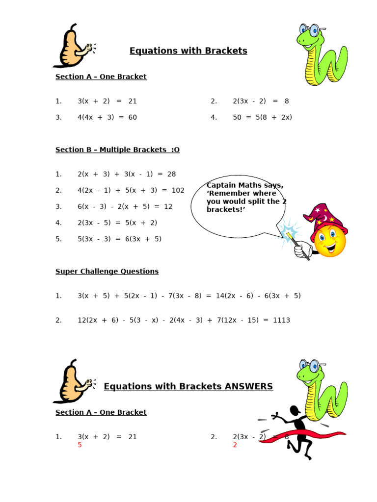 10) Equations With Brackets | PDF