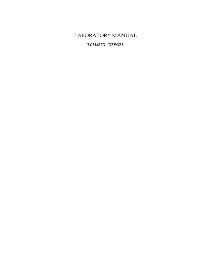 Bcsl657d - Devops Lab Manual | PDF | Version Control | Sudo