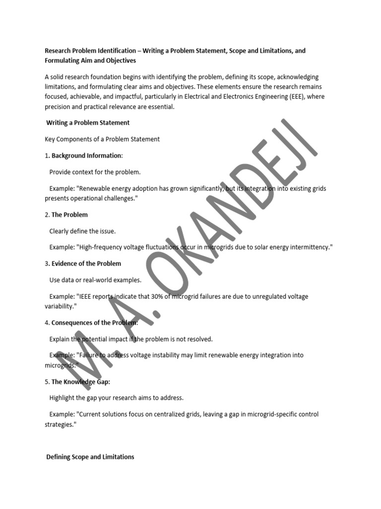 Research Problem Identification | PDF | Distributed Generation | Simulation