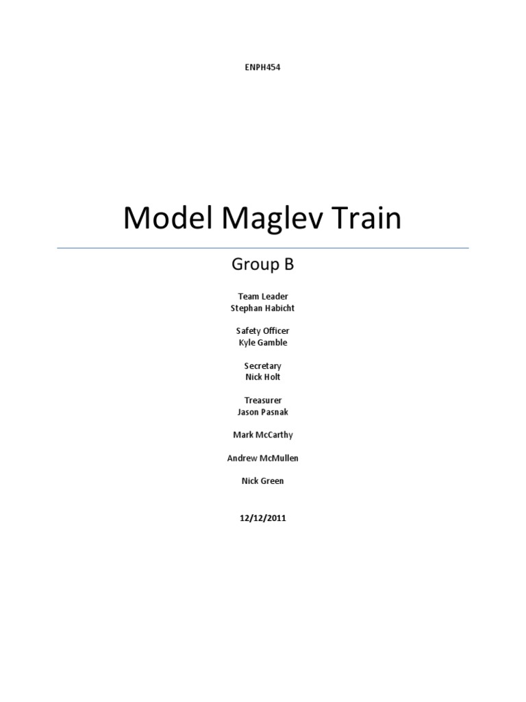 Model Maglev Train Project Overview | PDF | Superconductivity | Inductor