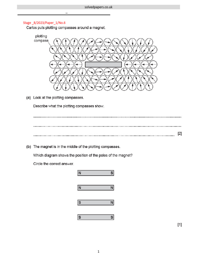 2023 2 Magnets and Electromagnets Checkpoint Sec 1 Progression Stage 8 ...