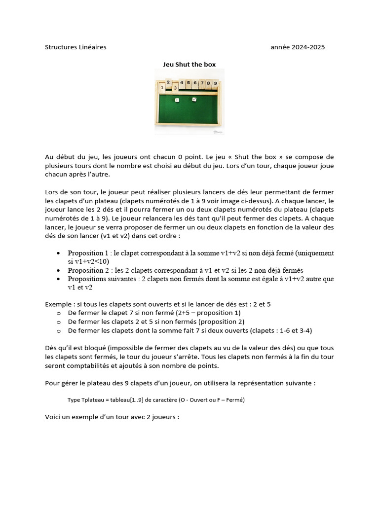TD2 2025 2026 | PDF | Dé | Jeux de table