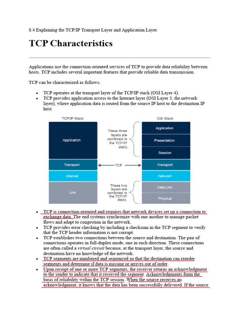 8.4 TCP Characteristics | PDF | Transmission Control Protocol | Network ...