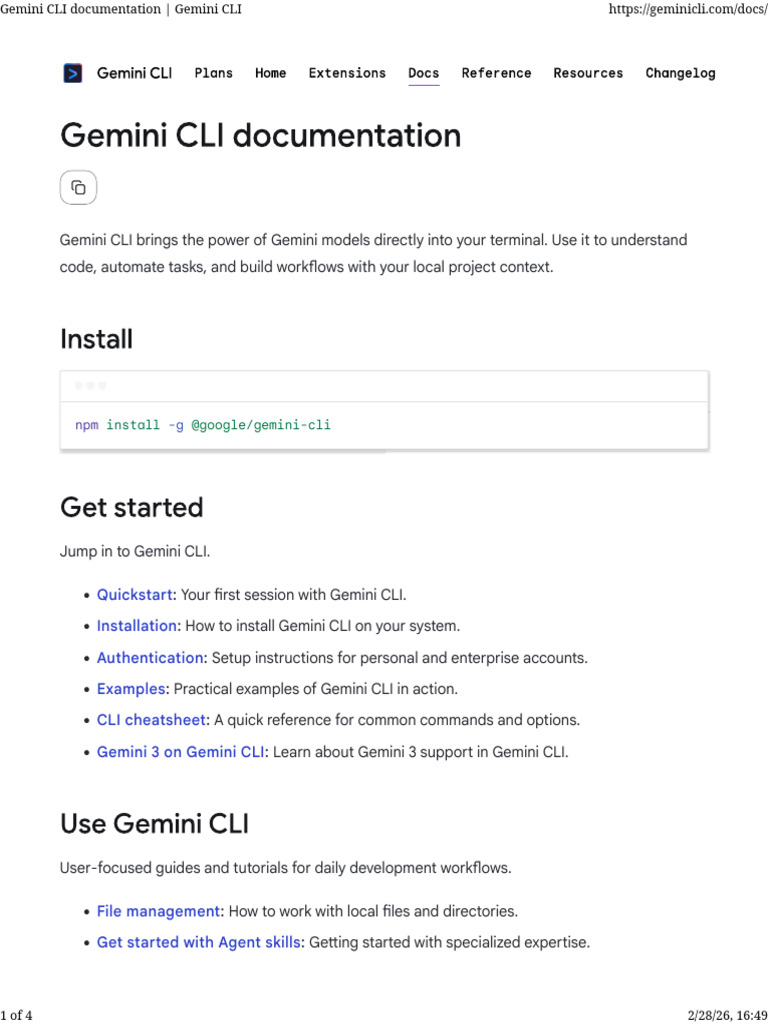 Gemini CLI Documentation - Gemini CLI | PDF | Command Line Interface ...