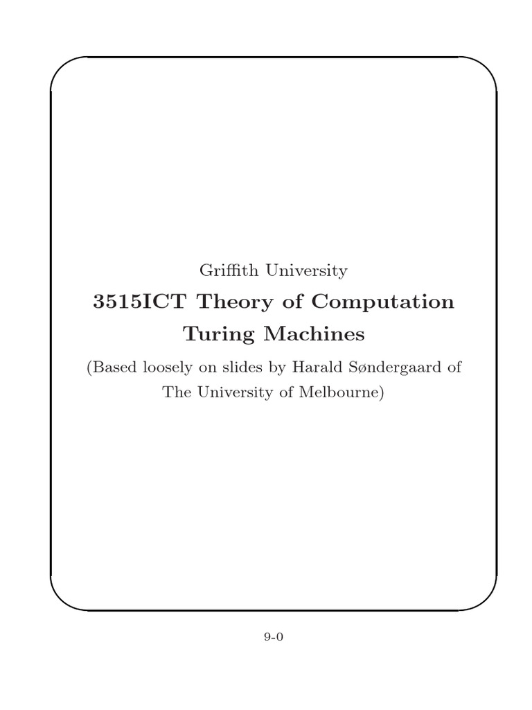 Turing Machines Slides | PDF | Algorithms | Applied Mathematics