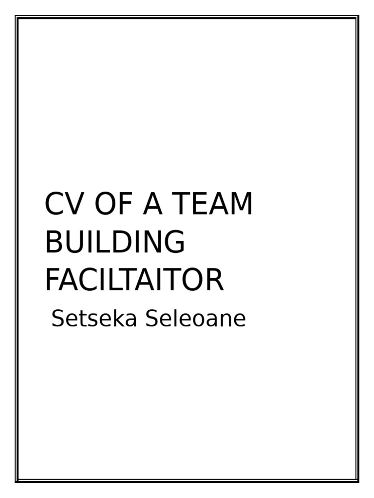 Cvofateam Building Faciltaitor: Setseka Seleoane | PDF