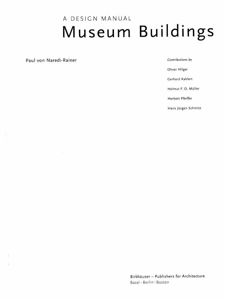 Museum Buildings-A Design Manual | PDF | Architect