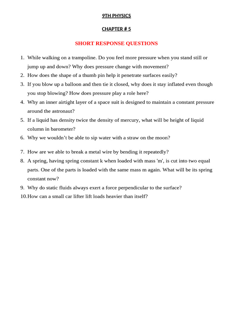 9 Phy 5 | PDF | Buoyancy | Pressure