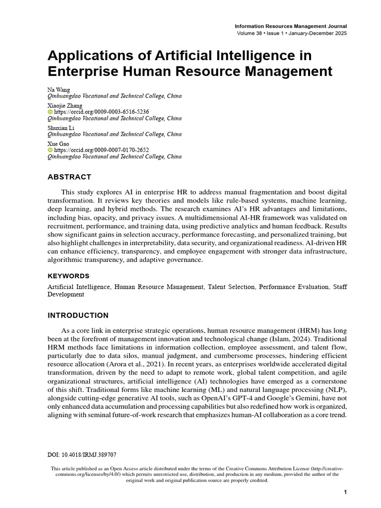 Applications of Artificial Intelligence in Enterpr | PDF | Human ...