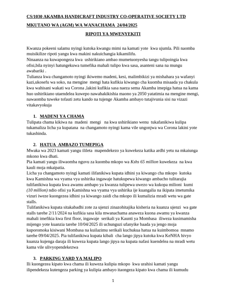 Chairman Report 2025 | PDF