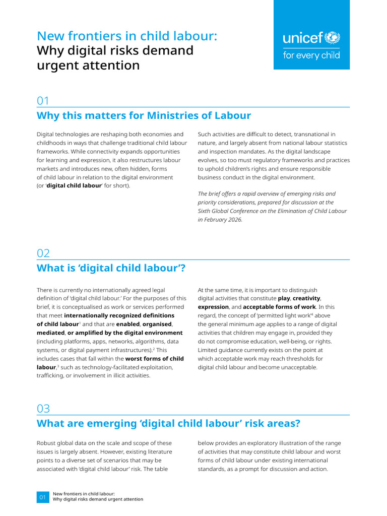 New Frontiers in Child Labour | PDF | International Labour Organization ...