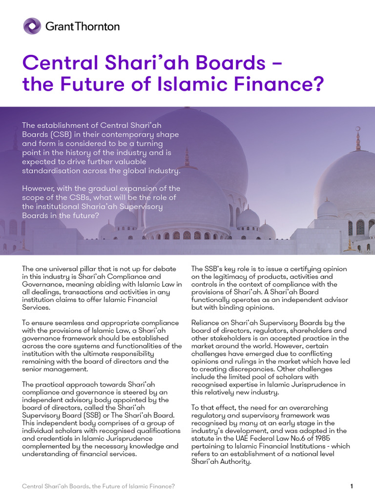 Central Shariah Boards The Future of Islamic Finance May 2020 | PDF ...