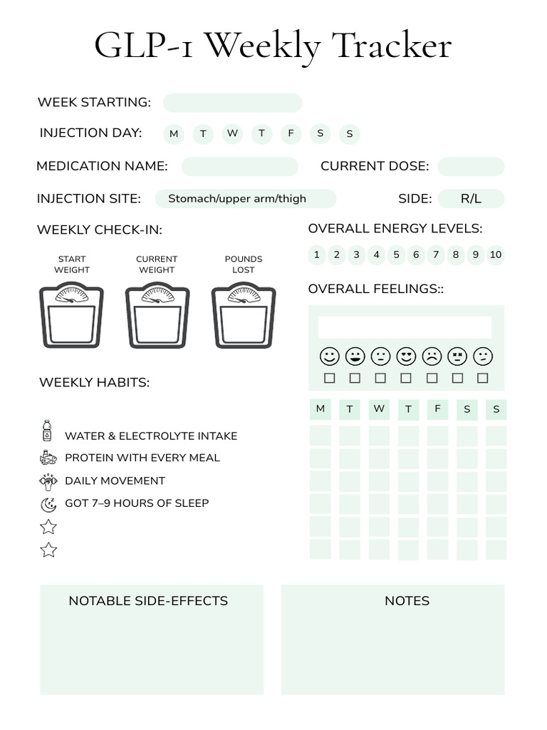 GLP-1 Weekly Tracker | PDF