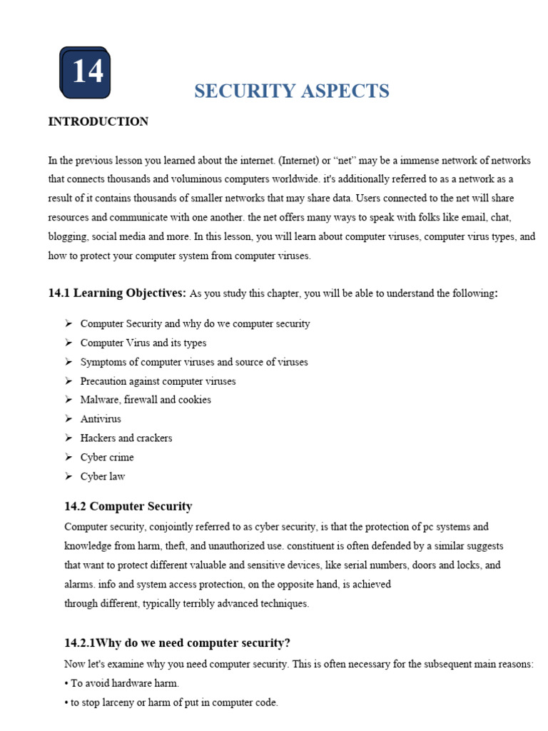 14 Security Aspects | PDF