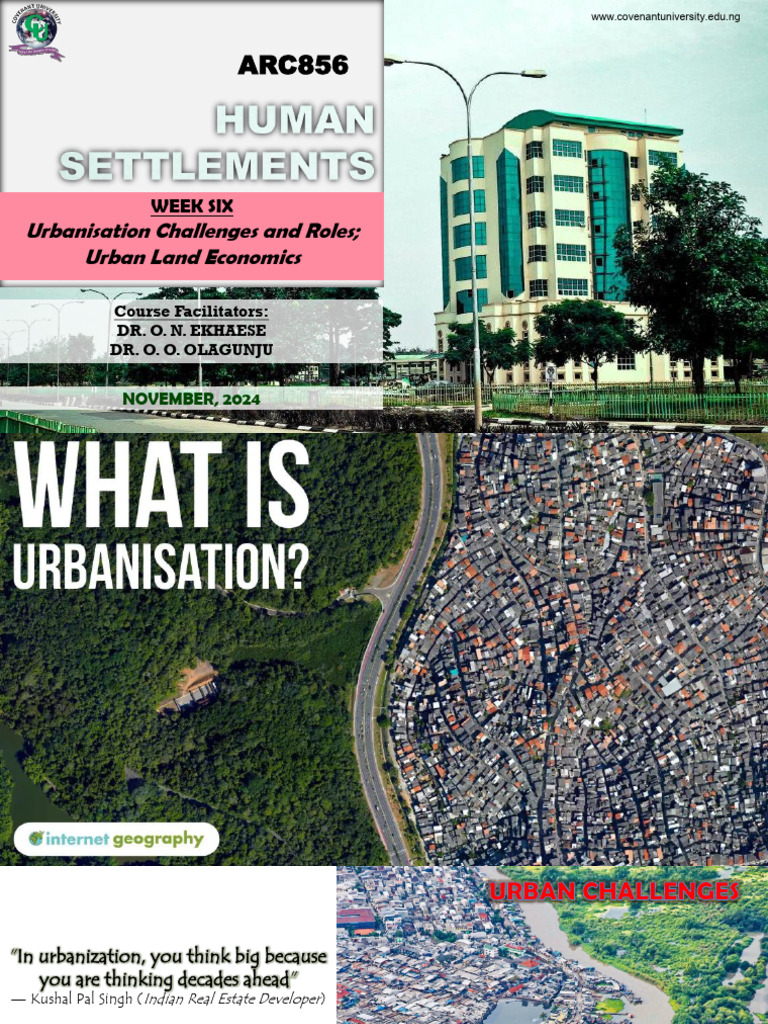 ARC856 - Urbanisation - Challenges and ULE 2026 | PDF | Urbanization ...