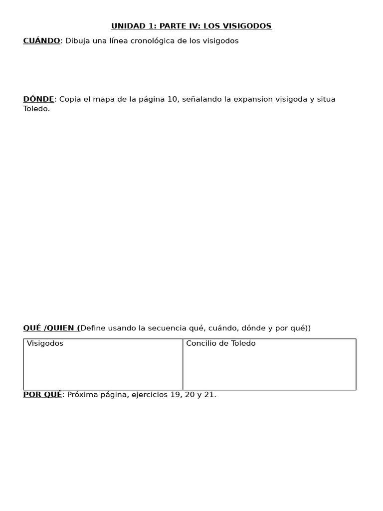 Unit 1 Part 4 Visigodos | PDF