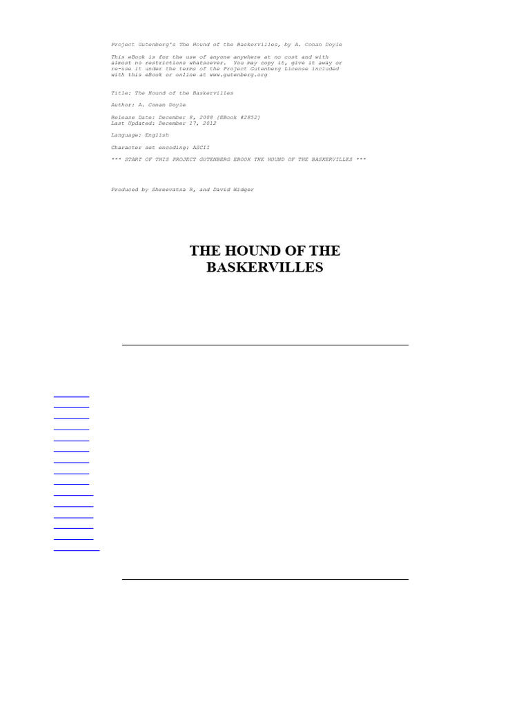 The Hound of The Baskervilles | PDF | The Hound Of The Baskervilles ...