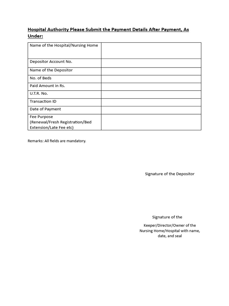Fees Submission Details Form | PDF