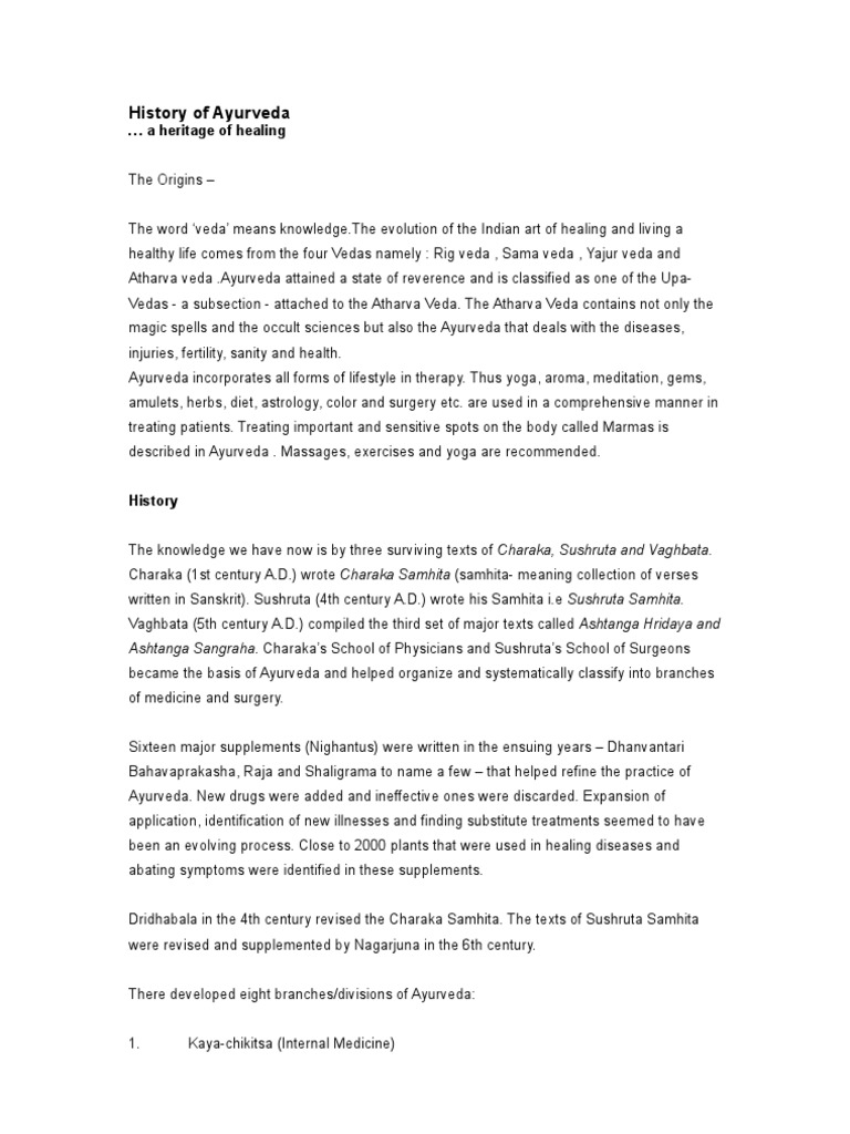 History of Ayurveda PDF
