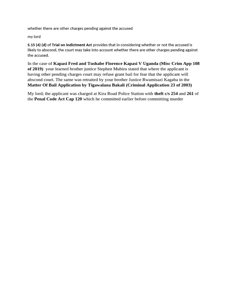 Charges Pending Against The Accused | PDF