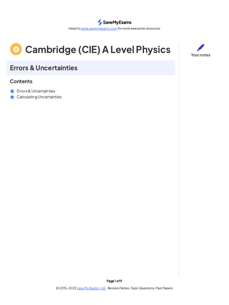1.3 Errors and Uncertainties | PDF | Observational Error | Accuracy And ...