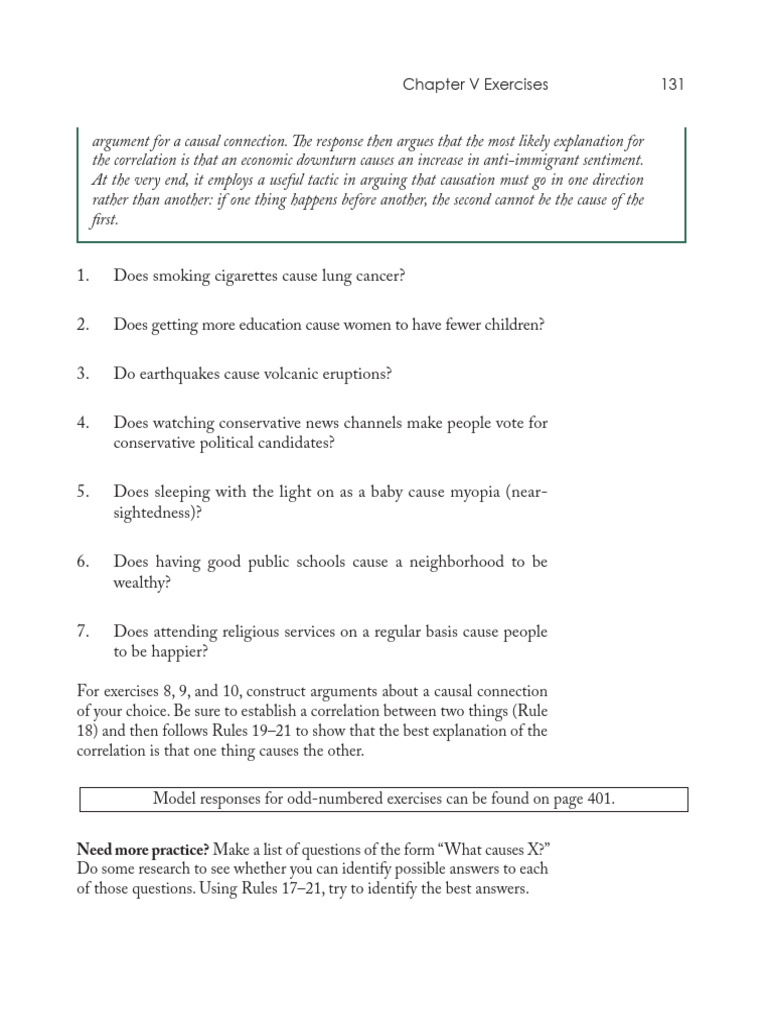 Chapter V Exercises 131: Model Responses For Odd-Numbered Exercises Can ...